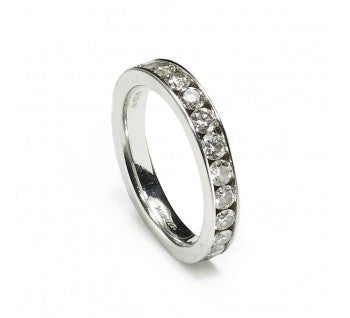 1.04ct Diamond and 18ct White Gold Half Eternity Band Ring