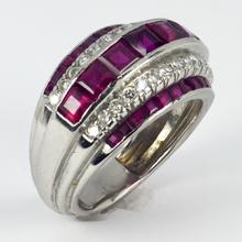 Oscar Heyman Ruby Diamond and Platinum Dress Ring; set with 4.80cts step cut rubies and 0.80cts round brilliant cut diamonds. Numbered 20544. Made in 1935 by Black Starr and Frost for Oscar Heyman Brothers