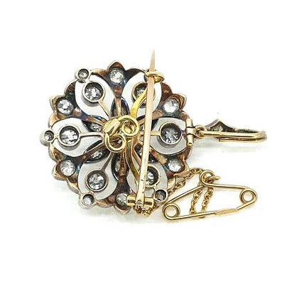 Antique Victorian 2ct Diamond Floral Cluster Pendant come Brooch