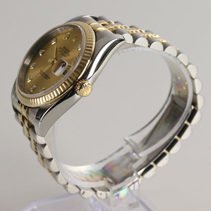 Rolex Mens Datejust 116233 Watch, steel and gold, 36 mm, factory diamond hour markers, automatic movement