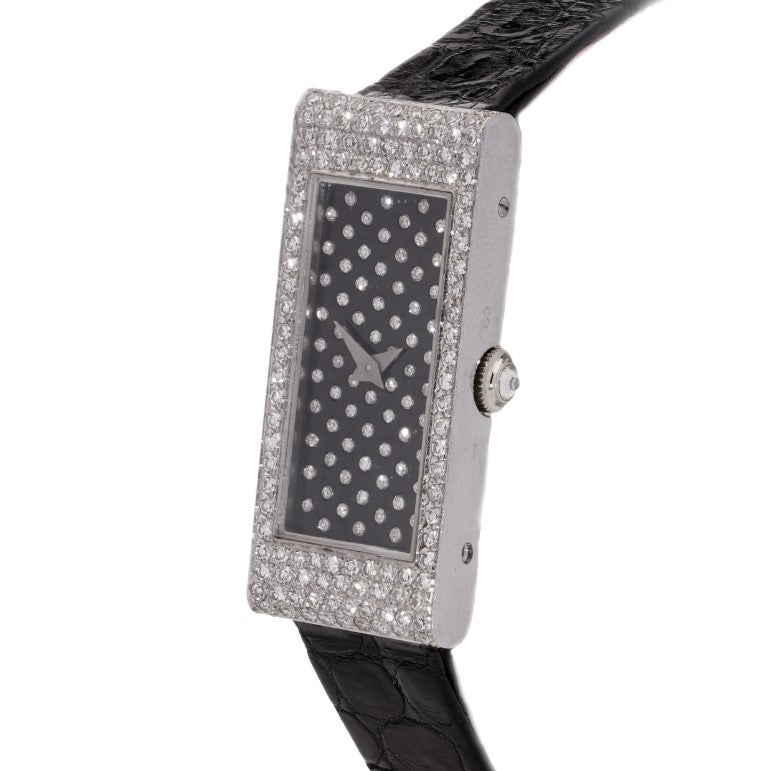 Vintage Corum 18ct White Gold Watch with Diamond Bezel, 1.52 carat total