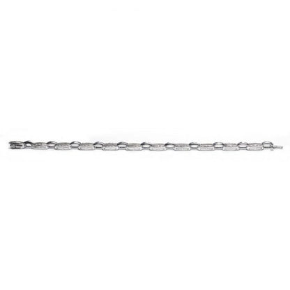 Princess Cut Sapphire and Diamond Oval Link Bracelet in Platinum, 2.99 carats
