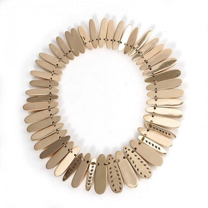 Vintage Diamond and 18ct Yellow Gold Collar Necklace; graduated torpedo shaped links, with five links pavé set with 5.50 carats round brilliant-cut diamonds, Circa 1960