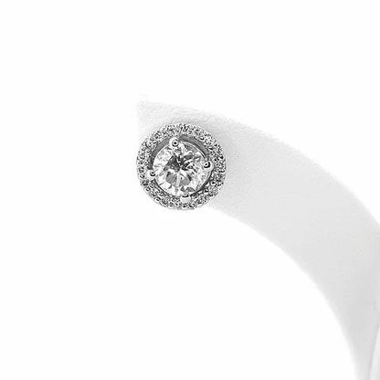 Contemporary Diamond Cluster Halo Stud Earrings, 1.19 carats