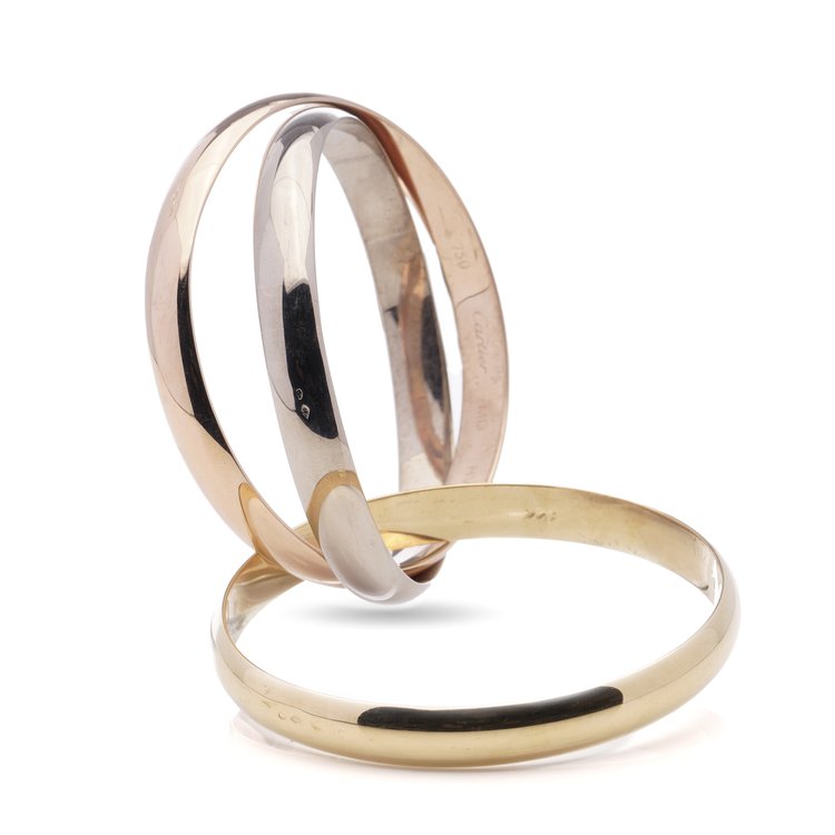 Vintage Cartier Tri Colour Gold Trinity Bangle Bracelet