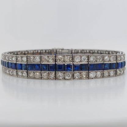 Chaumet 4ct Sapphire and Diamond Line Bracelet, 6 carats
