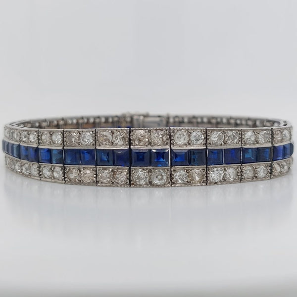 Chaumet 4ct Sapphire and Diamond Line Bracelet, 6 carats