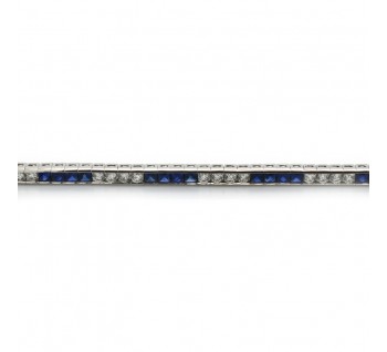 Sapphire, Diamond and Platinum Line Bracelet, 5.49 carat total