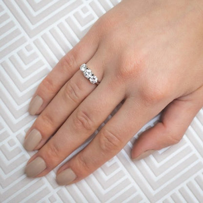 Three Stone Diamond Ring in Platinum, 1.60 carat total