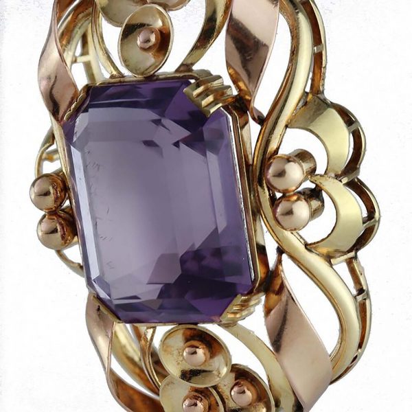 Vintage Amethyst and Gold Pendant, 14 carats