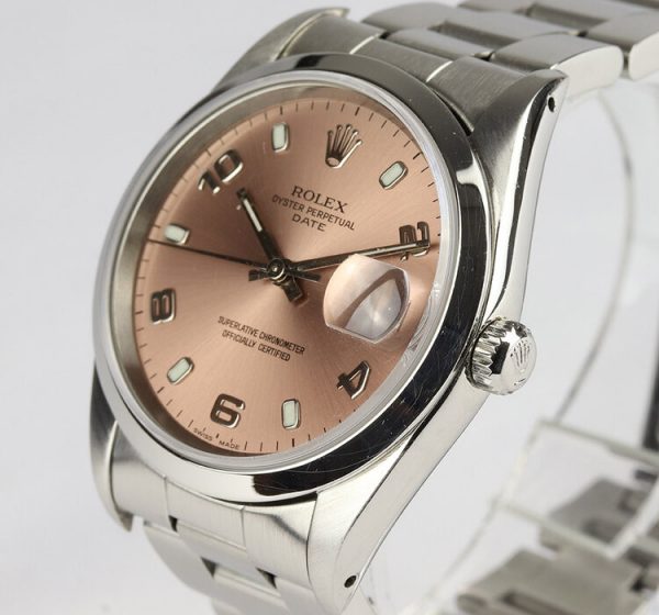 Rolex Oyster Perpetual Date 34mm Steel 15200 Automatic Watch with Copper Dial, on stainless steel Oyster bracelet