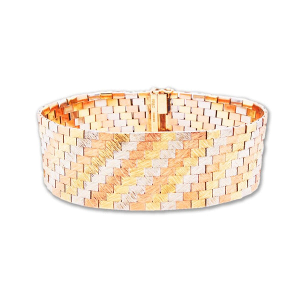 Vintage Tri-colour Gold Bracelet, Circa 1968, Made in London