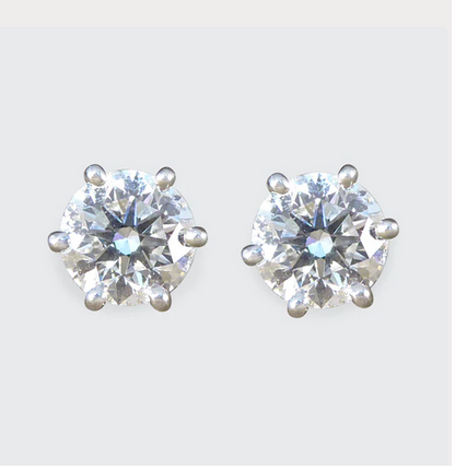 2.02ct Diamond Stud Earrings in Platinum