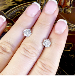 2.02ct Diamond Stud Earrings in Platinum