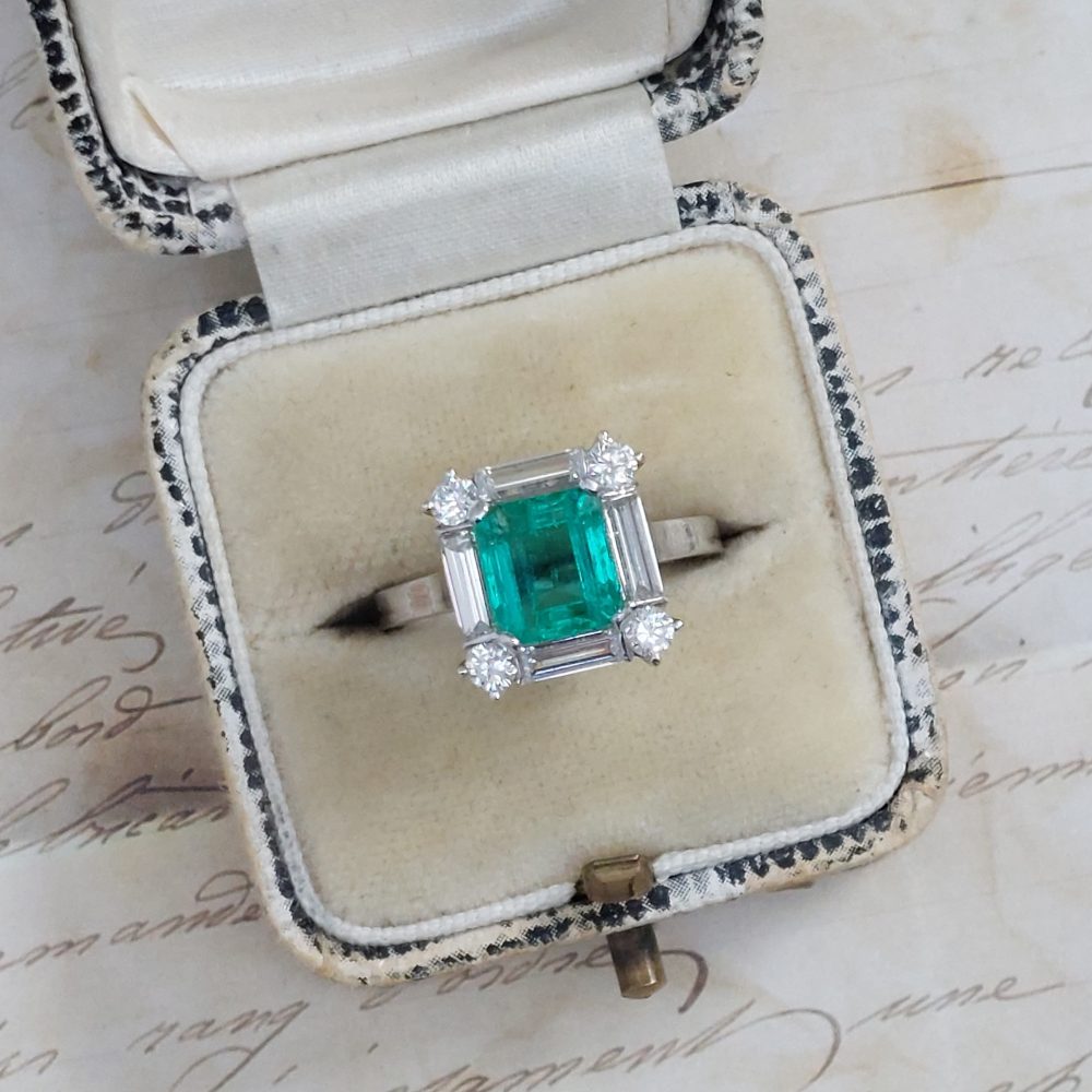 2.04ct Colombian Emerald and Diamond Ring