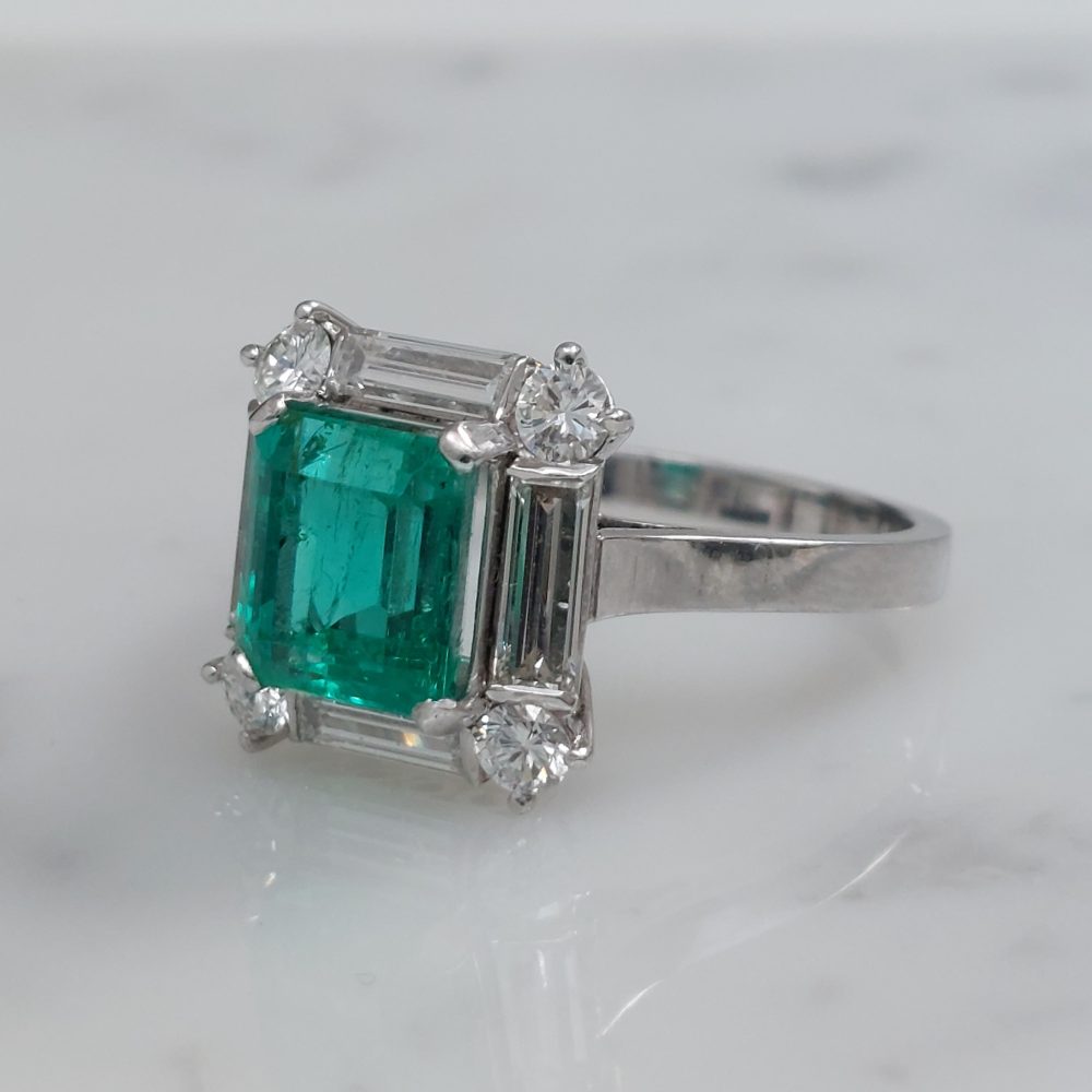 2.04ct Colombian Emerald and Diamond Ring