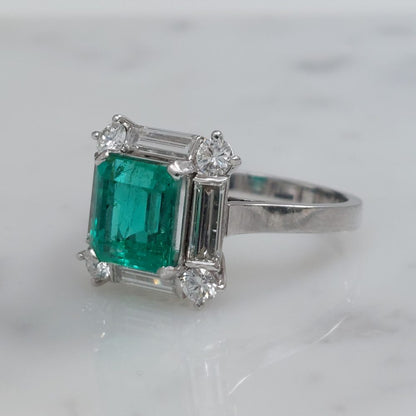 2.04ct Colombian Emerald and Diamond Ring
