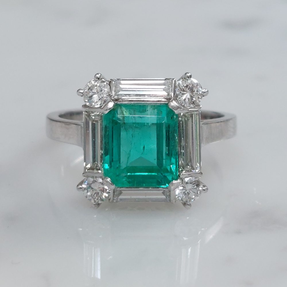2.04ct Colombian Emerald and Diamond Ring