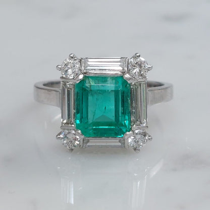 2.04ct Colombian Emerald and Diamond Ring