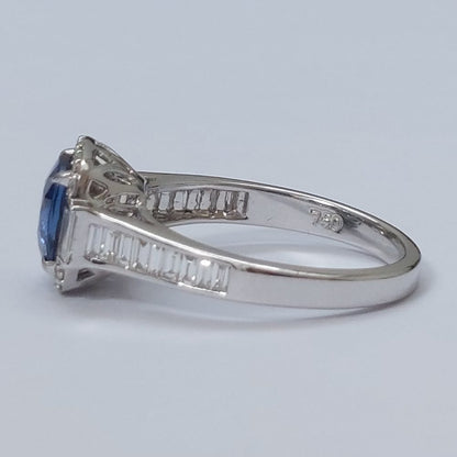 2.08ct Sapphire and Diamond Cushion Cluster Ring