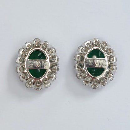 2.30ct Emerald and Diamond Cluster Earring