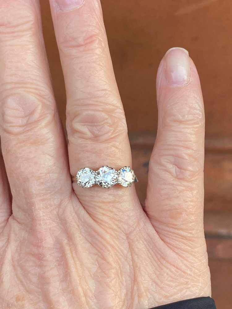 2.50ct Diamond and 18ct Yellow Gold Three Stone Ring