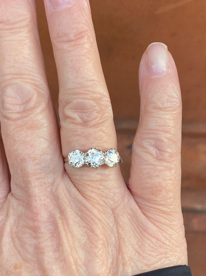 2.50ct Diamond and 18ct Yellow Gold Three Stone Ring