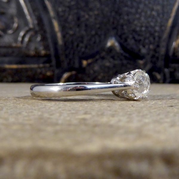 2.52ct Old Cut Diamond Three Stone Platinum Ring