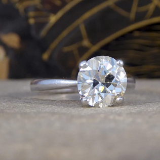 2.55ct Old European Cut Diamond Solitaire Ring