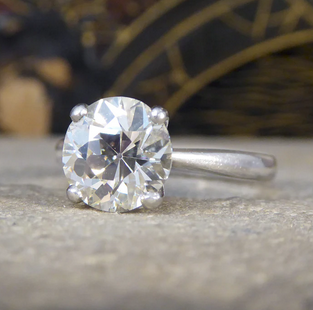 2.55ct Old European Cut Diamond Solitaire Ring