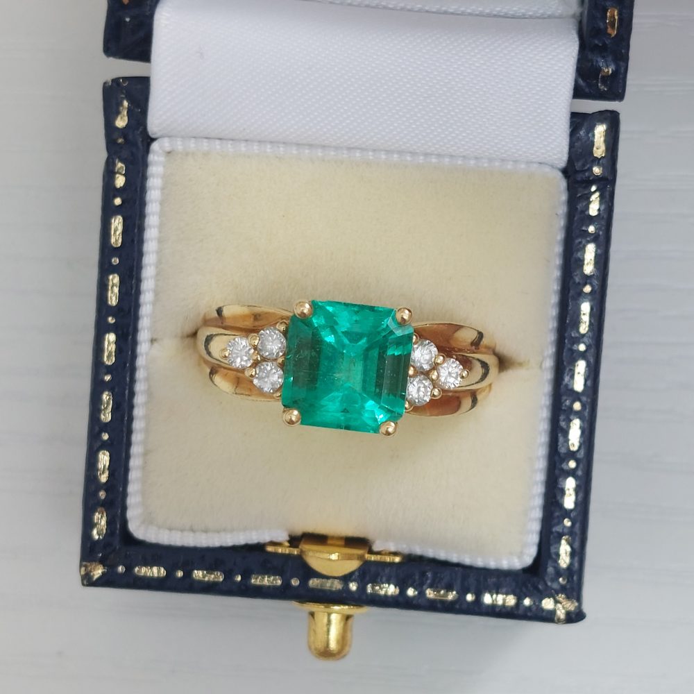 2.5ct Colombian Emerald and Diamond Dress Ring