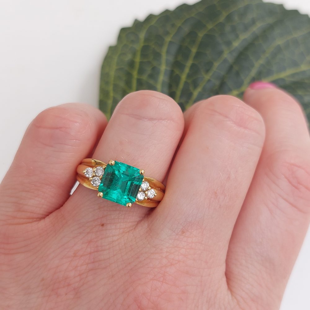 2.5ct Colombian Emerald and Diamond Dress Ring