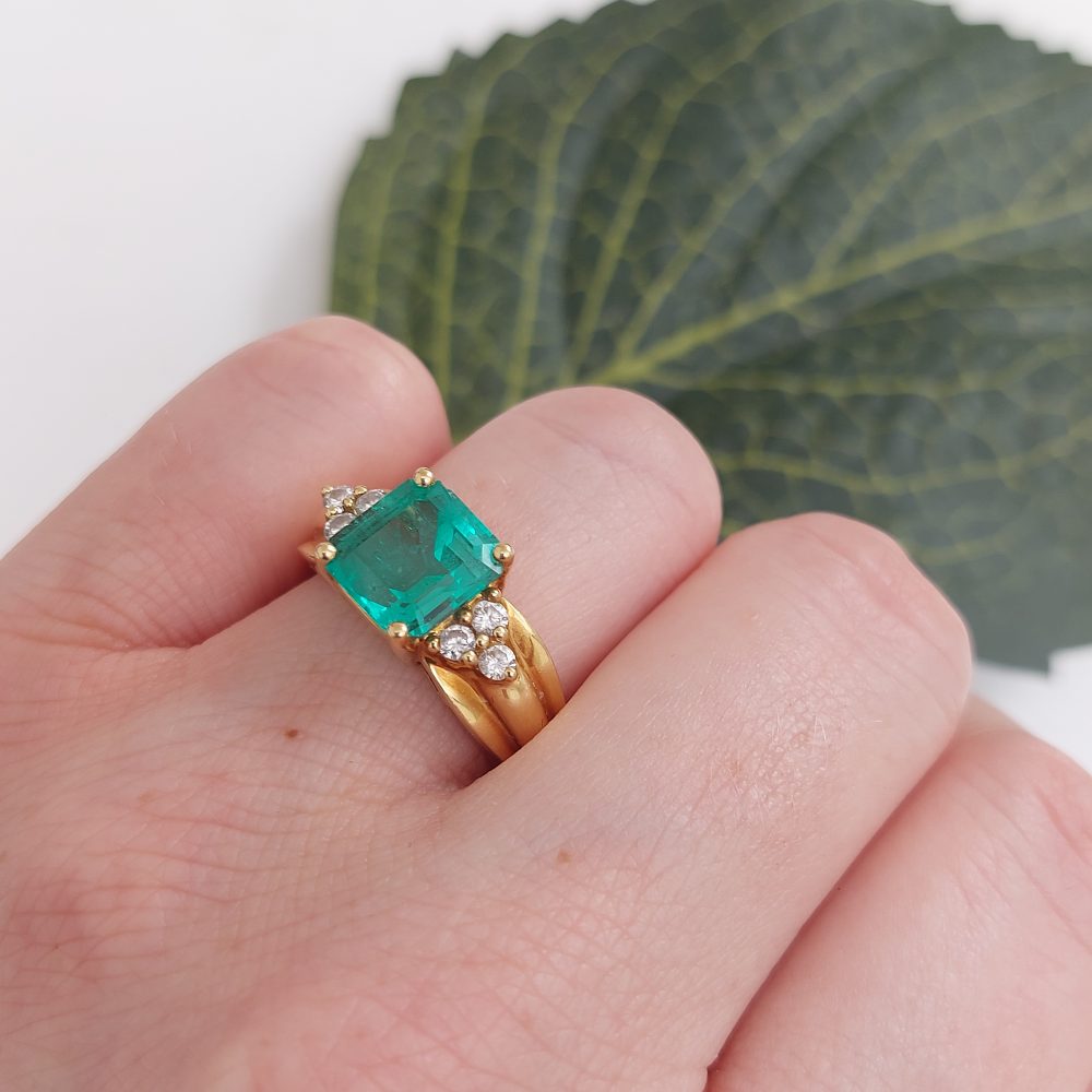 2.5ct Colombian Emerald and Diamond Dress Ring