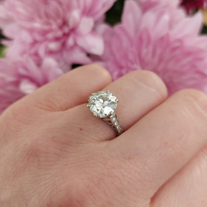 2.61ct Old European Transitional Cut Diamond Engagement Ring