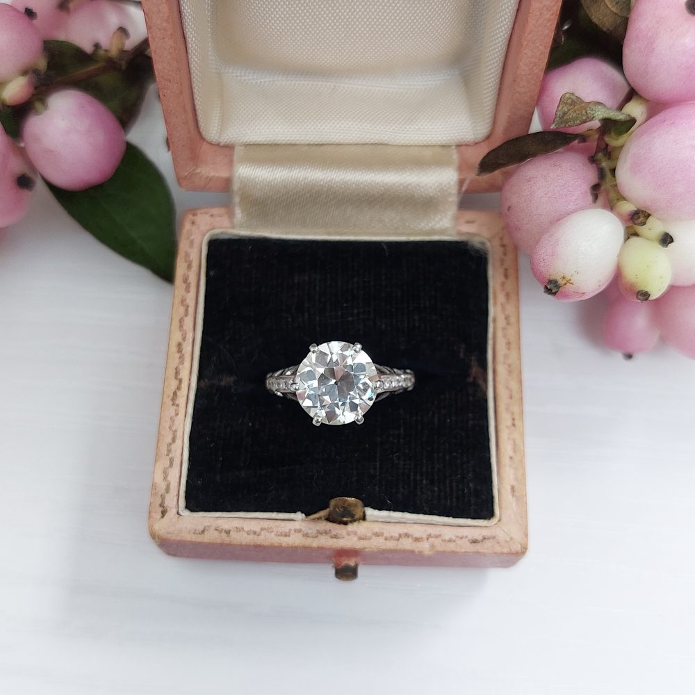 2.61ct Old European Transitional Cut Diamond Engagement Ring
