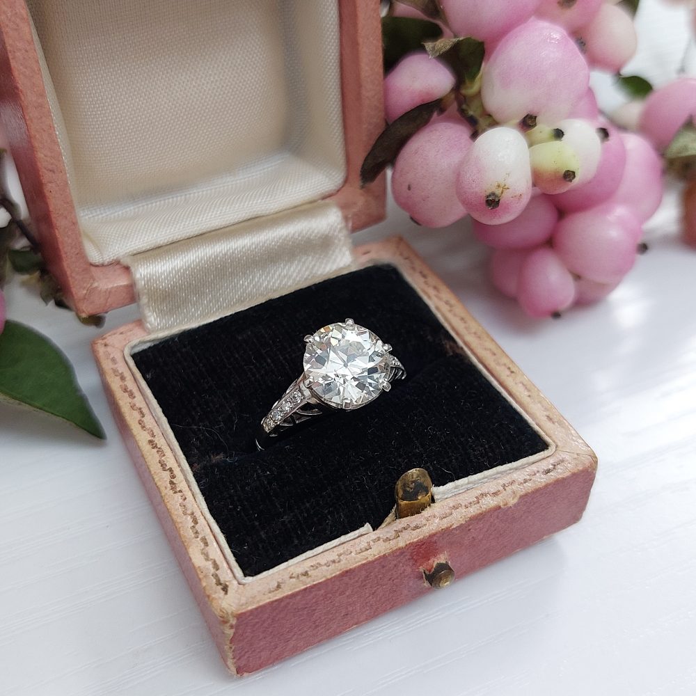 2.61ct Old European Transitional Cut Diamond Engagement Ring