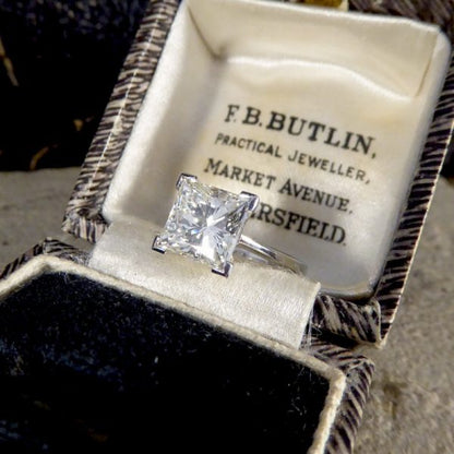 2.95ct Princess Cut Diamond Solitaire Ring