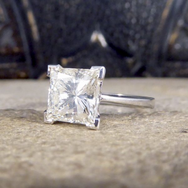 2.95ct Princess Cut Diamond Solitaire Ring