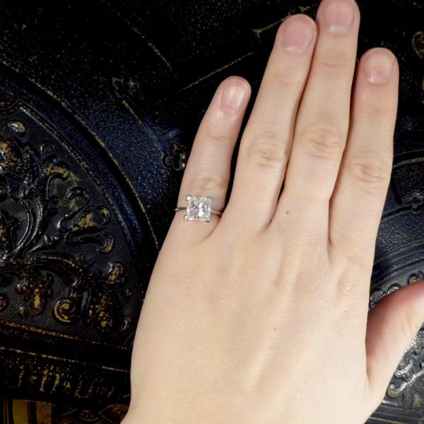 2.95ct Princess Cut Diamond Solitaire Ring