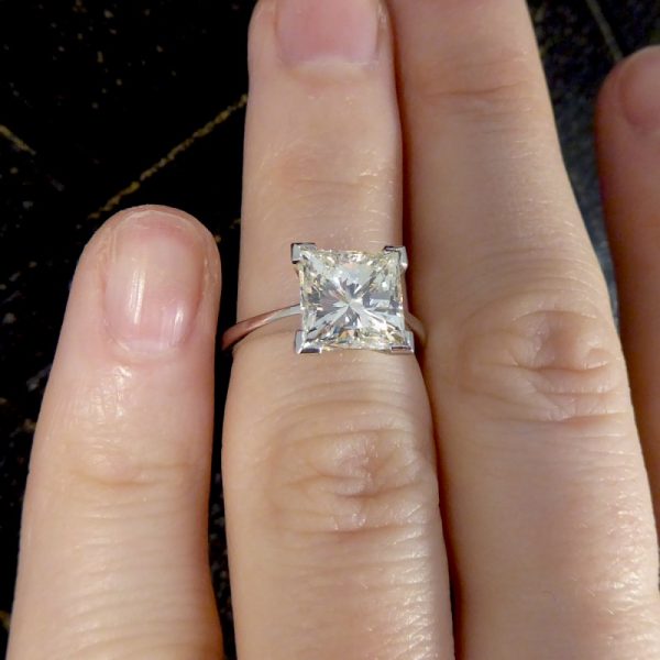 2.95ct Princess Cut Diamond Solitaire Ring