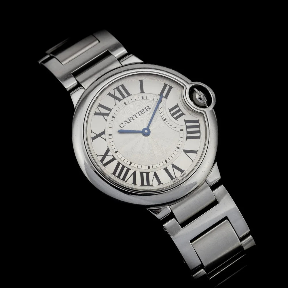 Cartier Ballon Bleu W69011Z4 Stainless Steel 36mm Quartz Watch, Box and Papers
