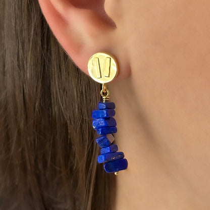 Modernist Lapis Lazuli Drop Earrings