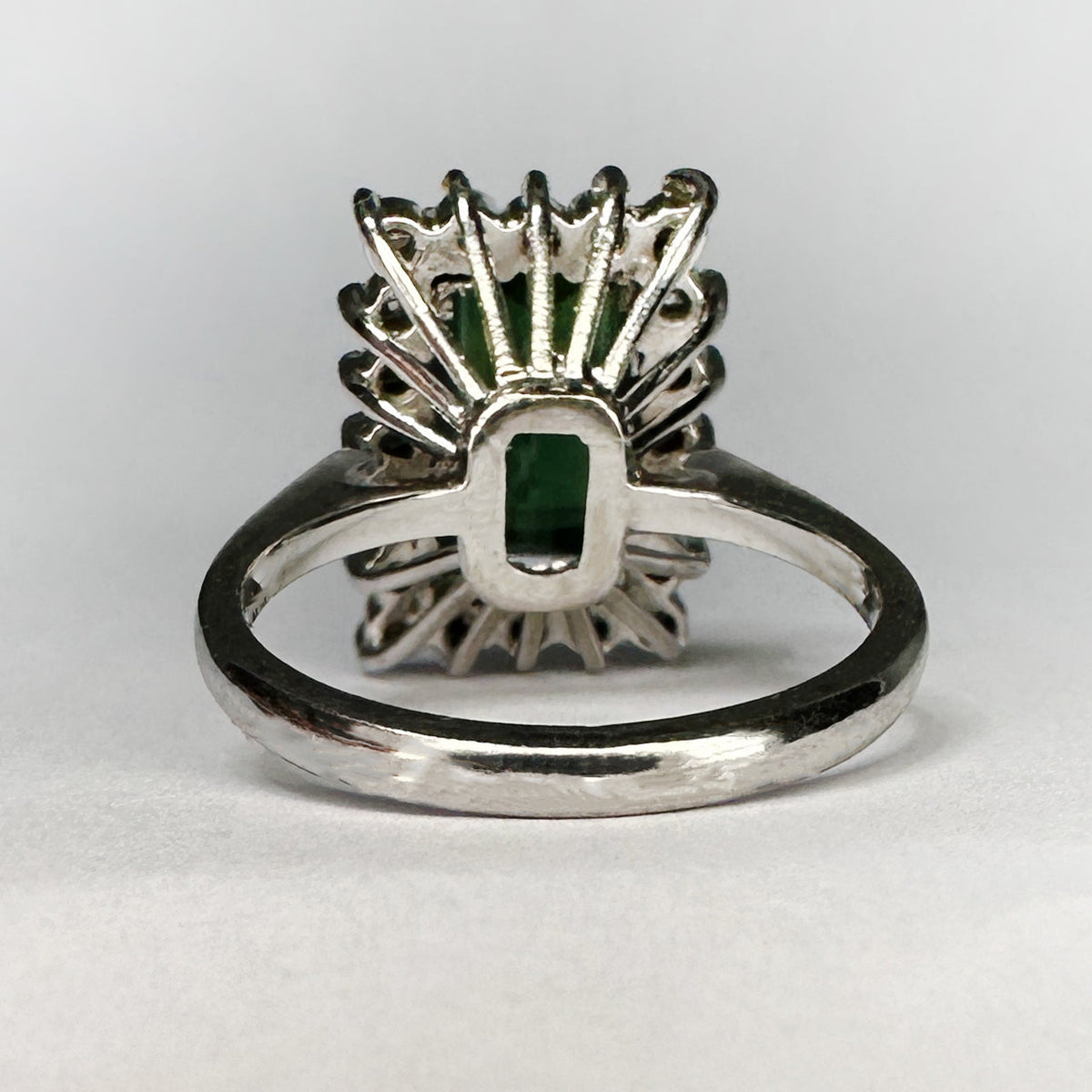 Vintage Green Tourmaline and Diamond Cluster Ring, Circa 1960