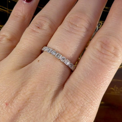 Brilliant and Princess-Cut Full Eternity Diamond Ring, 0.80 carat total