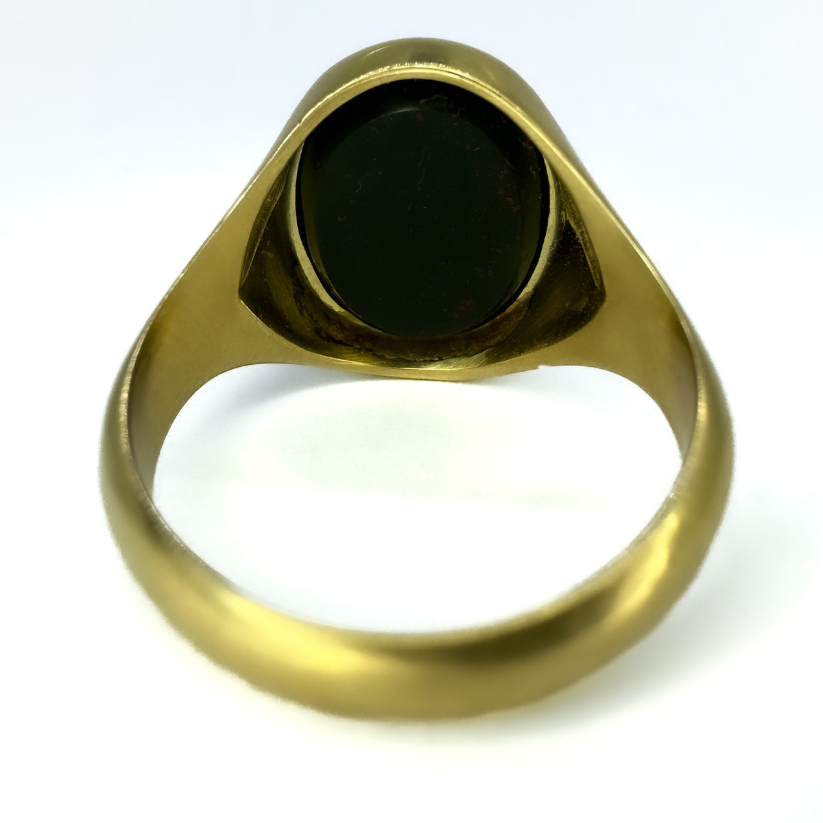 Antique Crested Bloodstone Intaglio Signet Ring