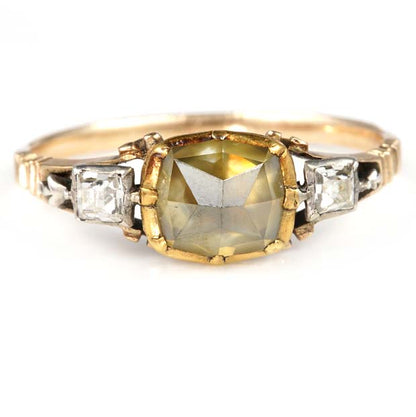 Rare Georgian 2ct Point Diamond and Table Cut Diamond Ring