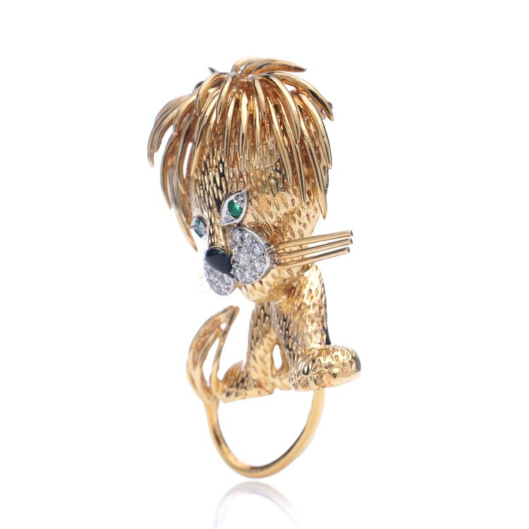 Van Cleef Arpels Lion Ebouriffe Lion Clip Brooch