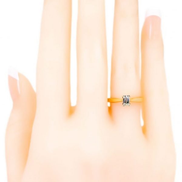 Vintage Carre-Cut 0.35ct Diamond Solitaire Engagement Ring