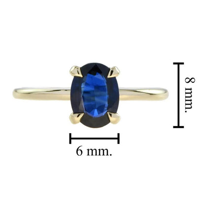 Oval Sapphire Solitaire Engagement Ring