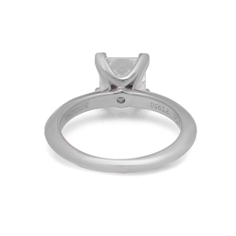 Tiffany and Co 1.19ct Princess Diamond Solitaire Engagement Ring in Platinum